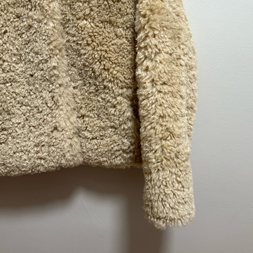 Rag & Bone Sabrina faux fur coat cropped shearling jacket beige glam winter cute - Picture 8 of 11